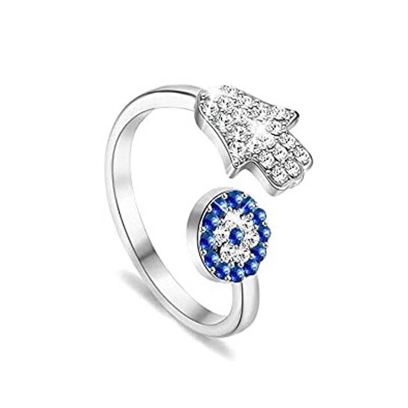 Joyas al por mayor Diamond Devil Eye Anillos de acero inoxidable